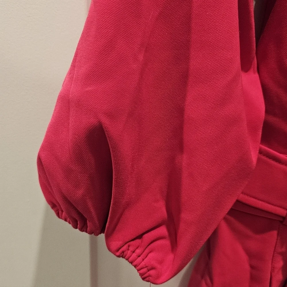 Choosy Magenta Puff Sleeve Belted Romper Size 4 NWT